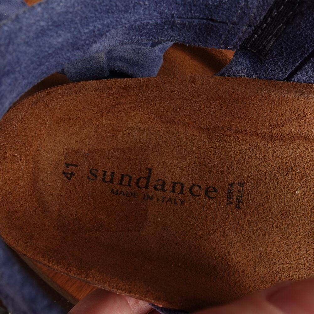 Sundance Sandals Womens SZ EU 41 US 10-10.5 Blue Tigerlily Suede Bow Boho Shoes - Picture 12 of 13